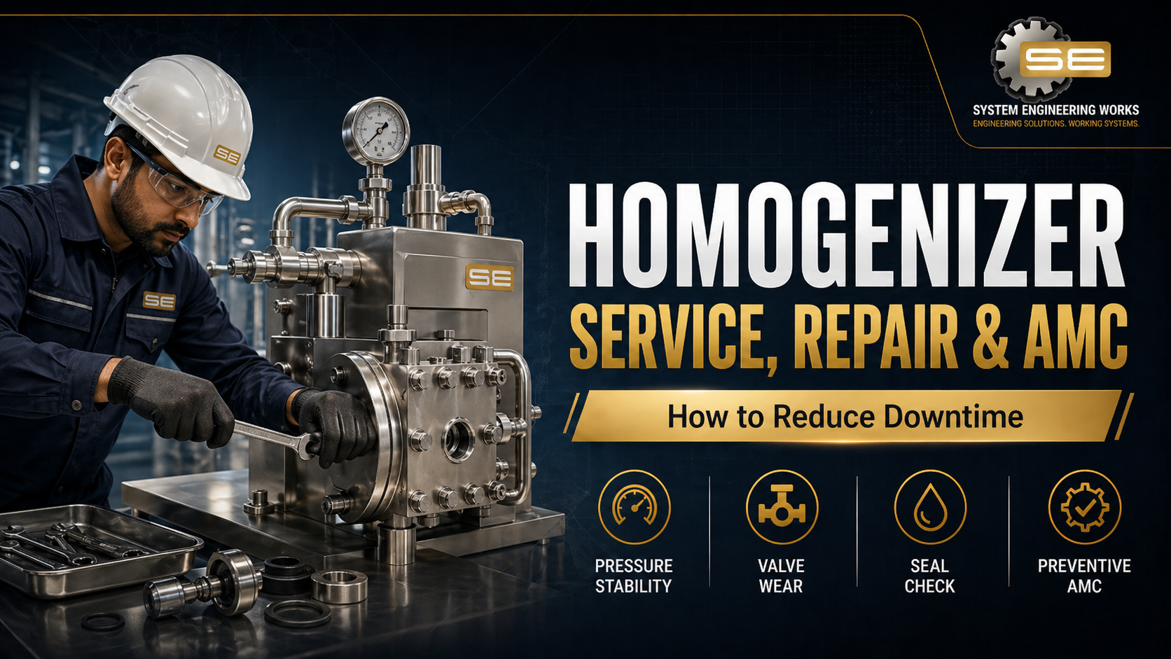 Homogenizer service repair and AMC inspection