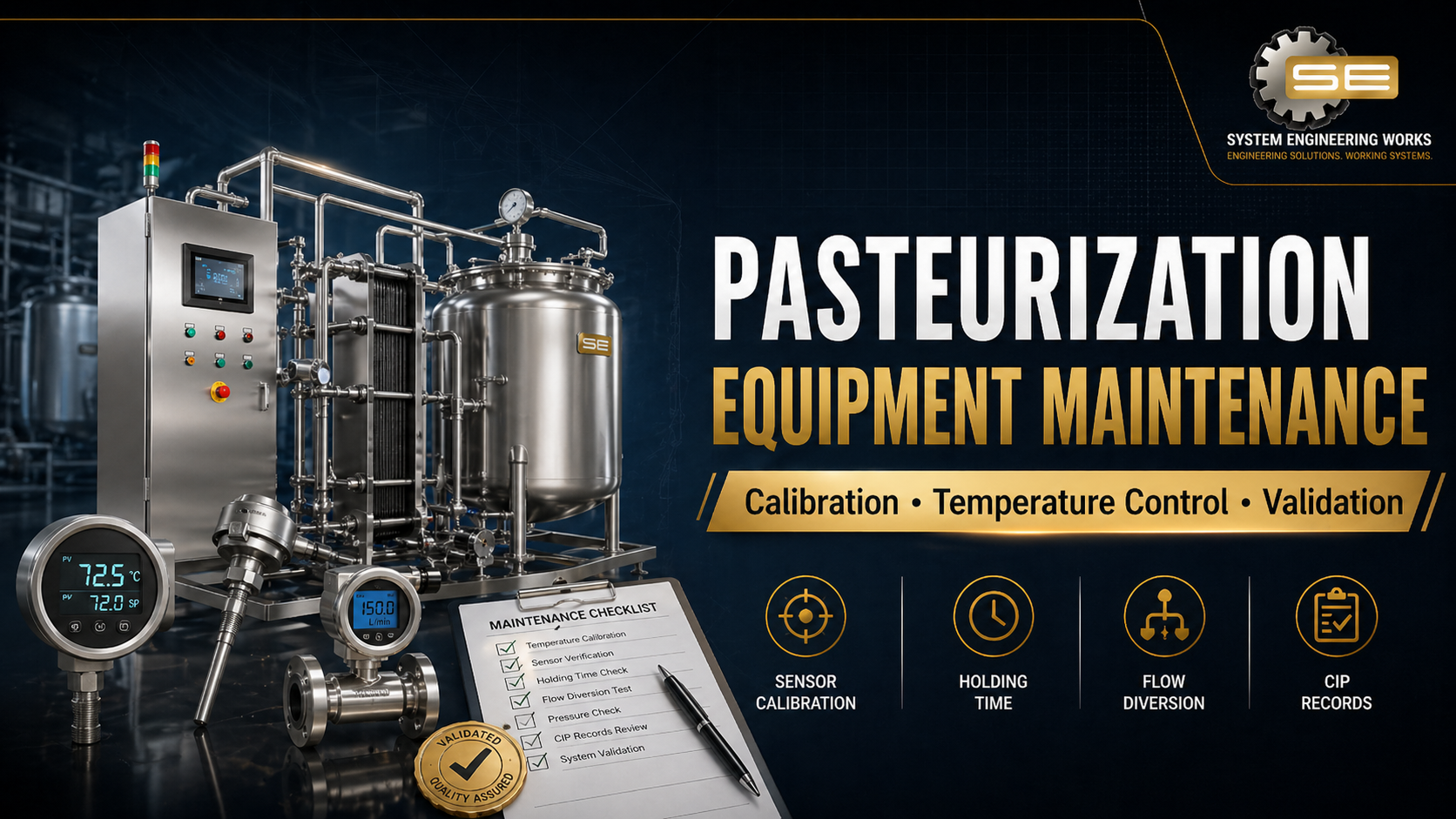 Pasteurization equipment maintenance calibration and temperature validation