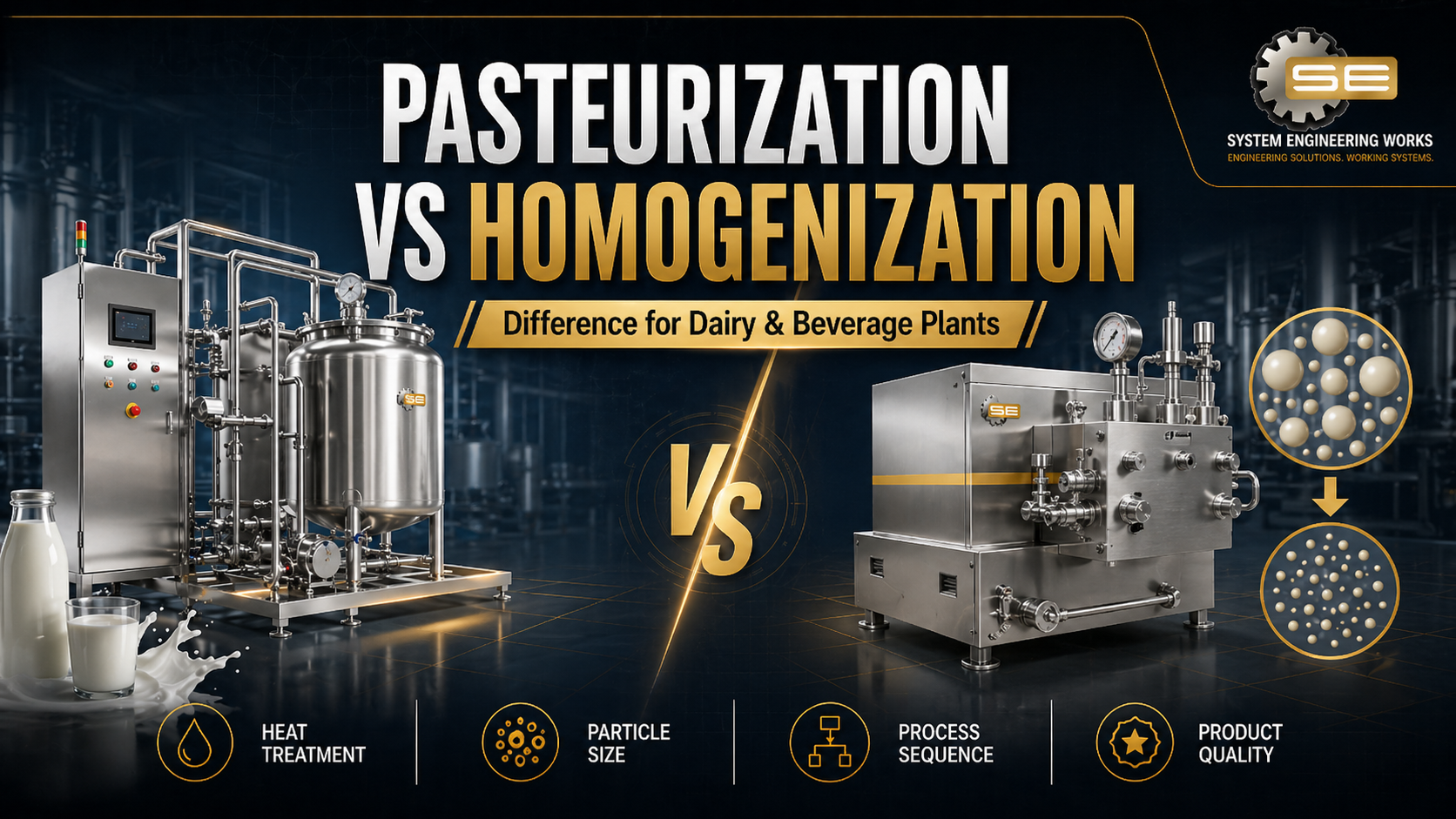 Pasteurization versus homogenization process comparison