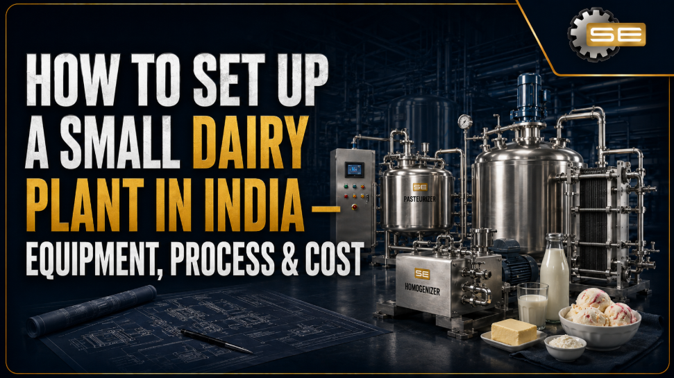 Small dairy plant setup equipment process and cost in India